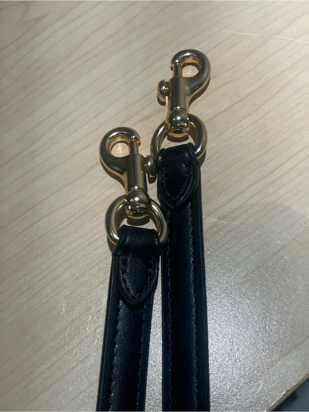 Coach Black Leather Crossbody Strap with Gold-Tone Horsebit Accent